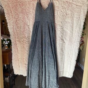 Sequin Hearts Gray Maxi Dress